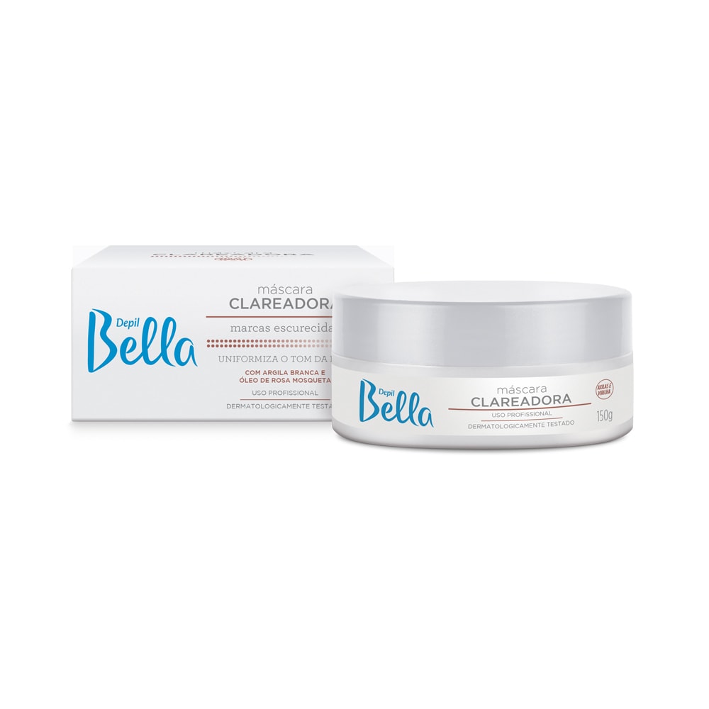 Depil Bella Máscara Clareadora com Argila e Rosa Mosqueta 150g