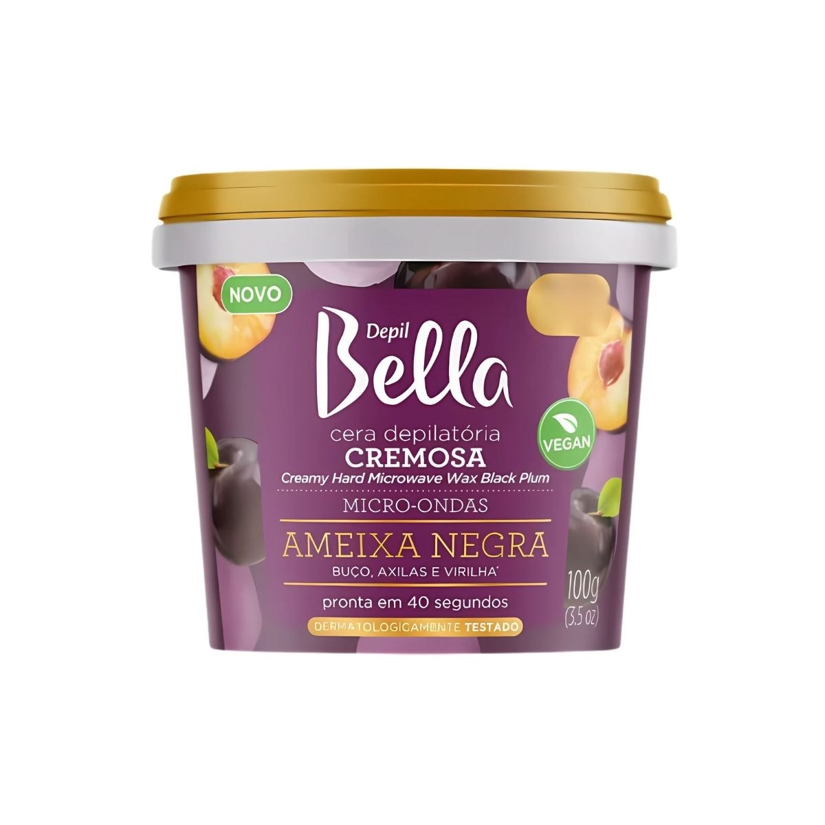 Depil Bella Micro-Ondas Ameixa Negra Cera Depilatória 100g Depil Bella Micro-Ondas Ameixa Negra Cera Depilatória 100g