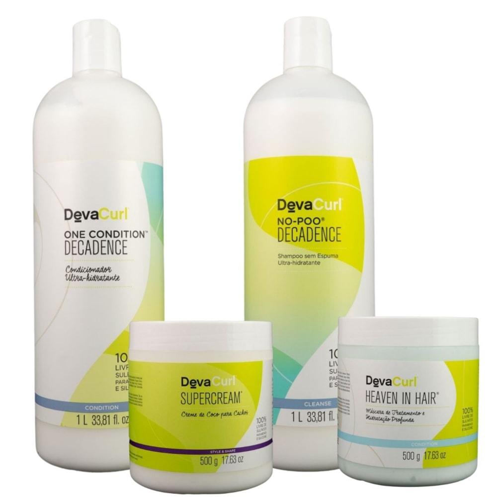 DevaCurl No-Poo Decadence Kit Salão (4 Produtos)