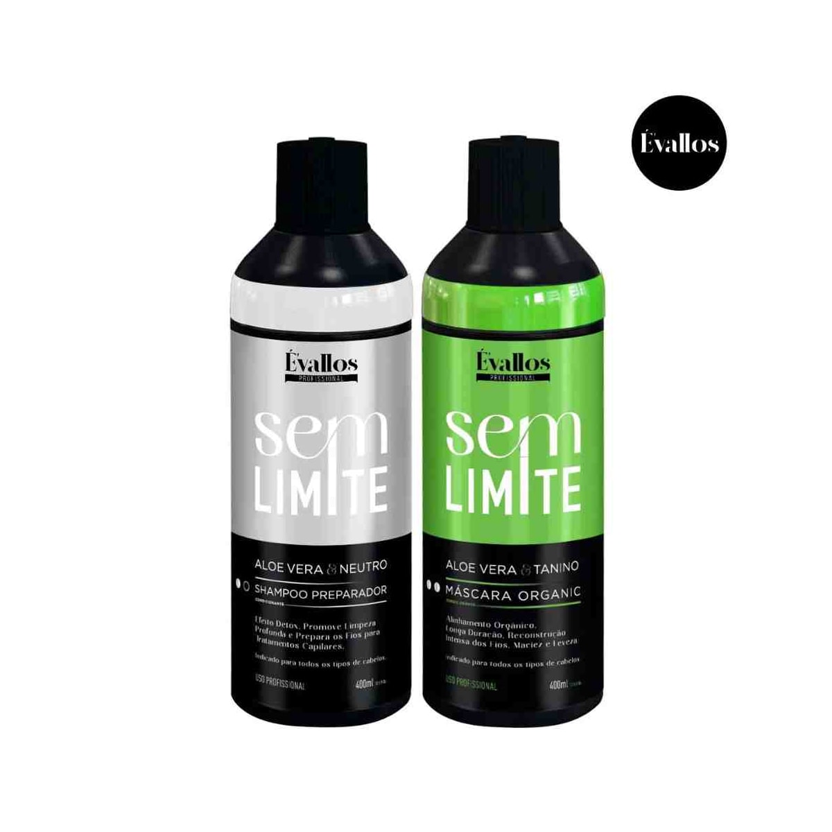 Évallos Profissional Progressiva Organic + Shampoo Antiresiduo Sem Limite 2x400ml Évallos Profissional Progressiva Organic + Shampoo Antiresiduo Sem Limite 2x400ml
