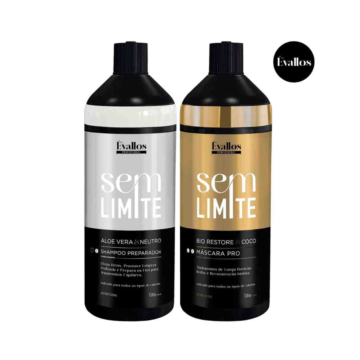 Évallos Profissional Shampoo Antiresiduo Detox + Máscara Progressiva Sem Limite 2x1000ml Évallos Profissional Shampoo Antiresiduo Detox + Máscara Progressiva Sem Limite 2x1000ml