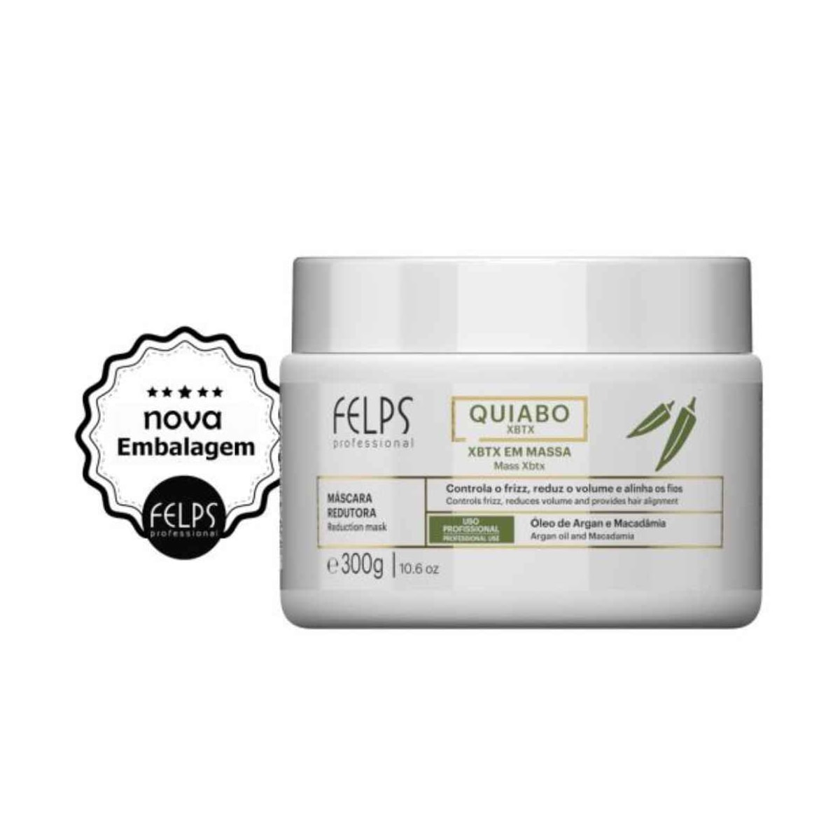Felps Professional Quiabo XBTX Redutor de Volume em Massa 300g Felps Professional Quiabo XBTX Redutor de Volume em Massa 300g