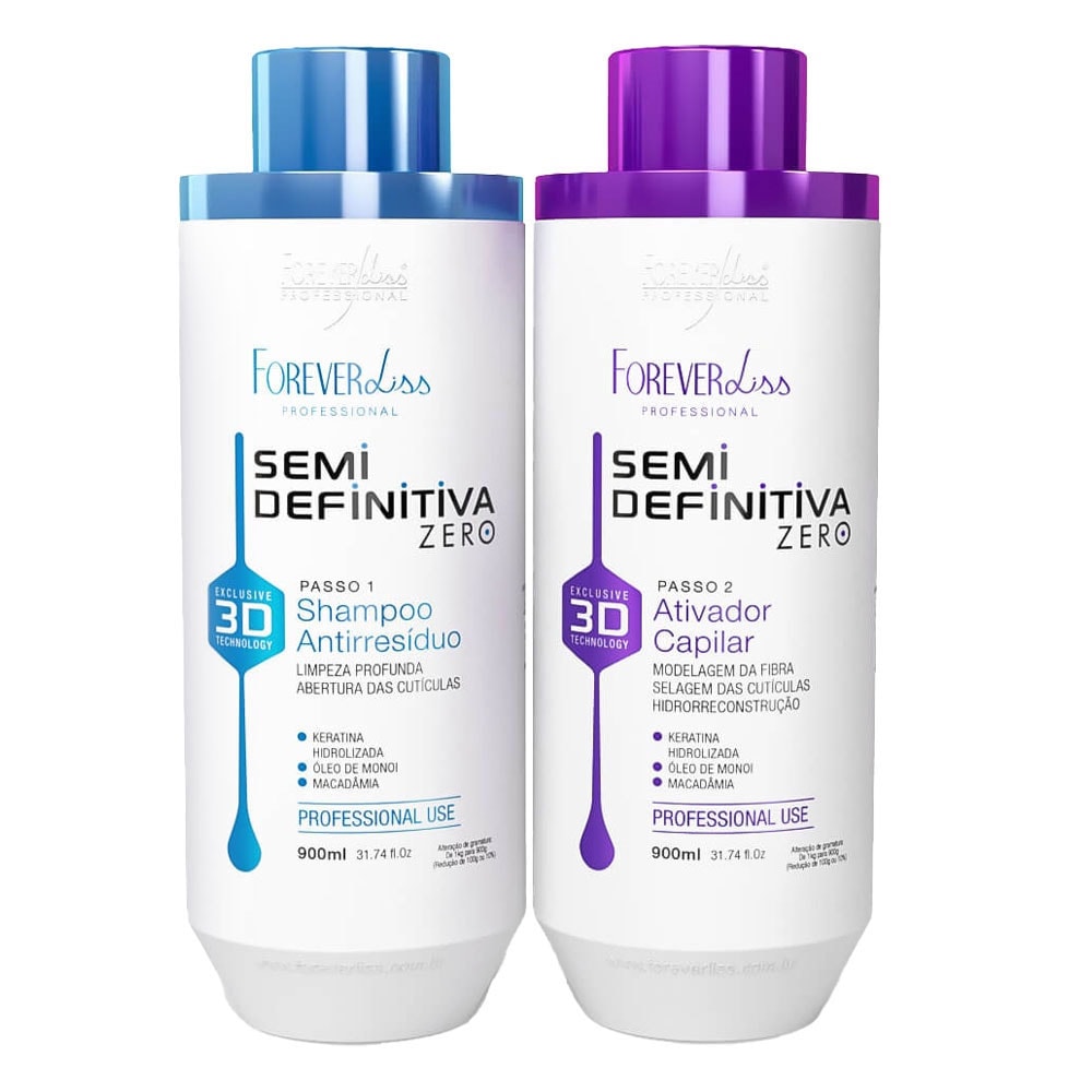 Forever Liss Semi Definitiva Zero Kit Escova 2x900ml