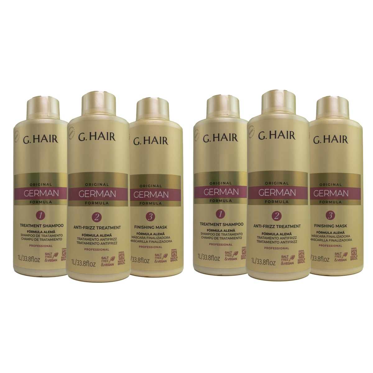 G.Hair Escova Progressiva Alemã 2 Kits (3 x 1000ml) G.Hair Escova Progressiva Alemã 2 Kits (3 x 1000ml)