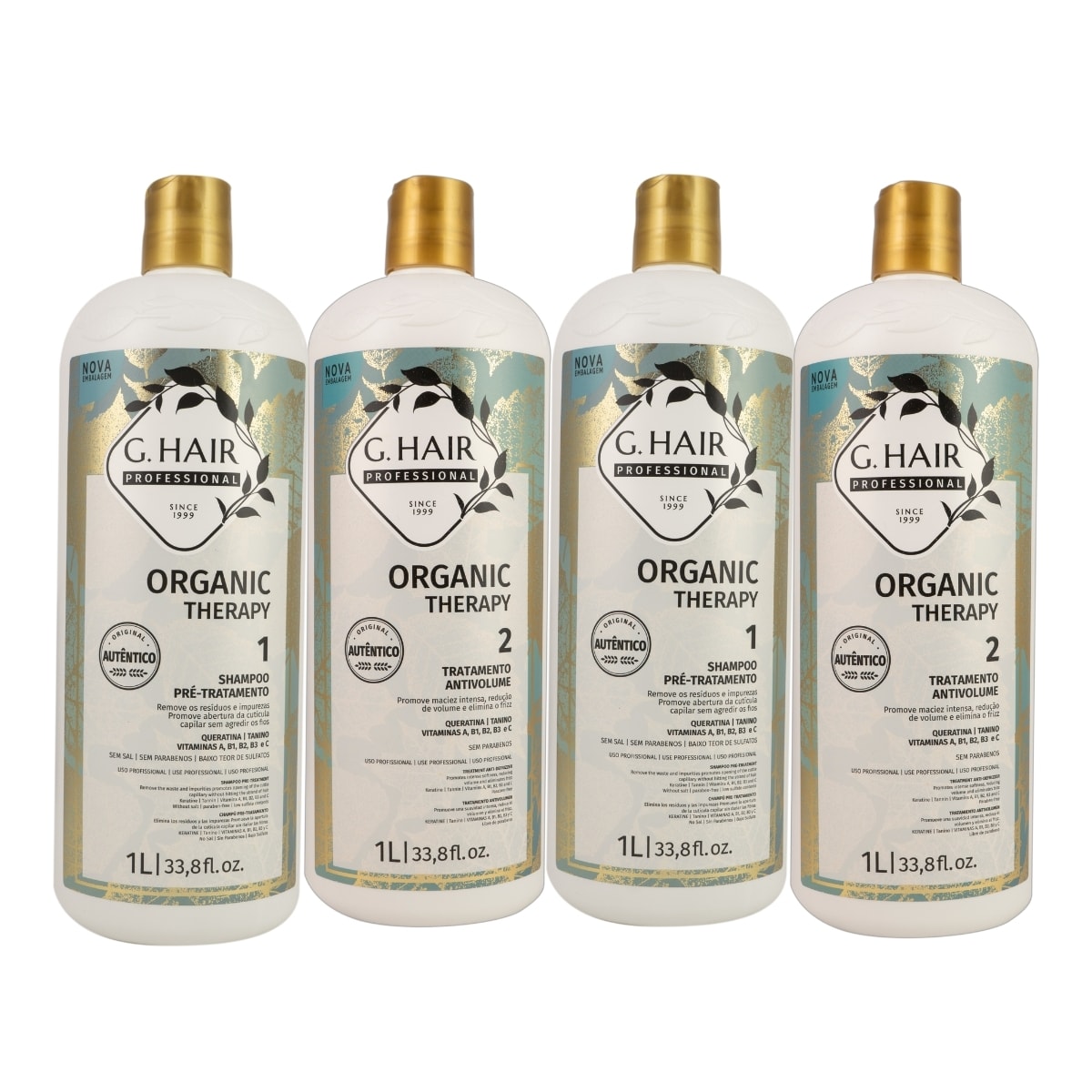 G.Hair Organic Therapy Kit 2 Tratamento Antivolume 1L G.Hair Organic Therapy Kit 2 Tratamento Antivolume 1L