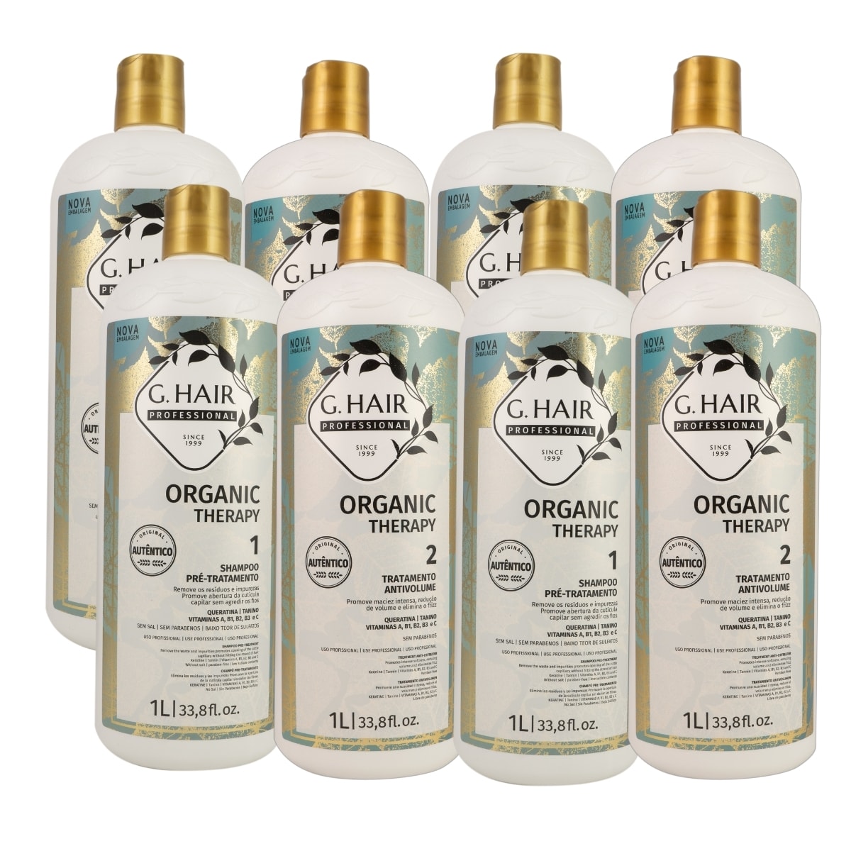 G.Hair Organic Therapy Kit 4 Tratamento Antivolume 1L G.Hair Organic Therapy Kit 4 Tratamento Antivolume 1L