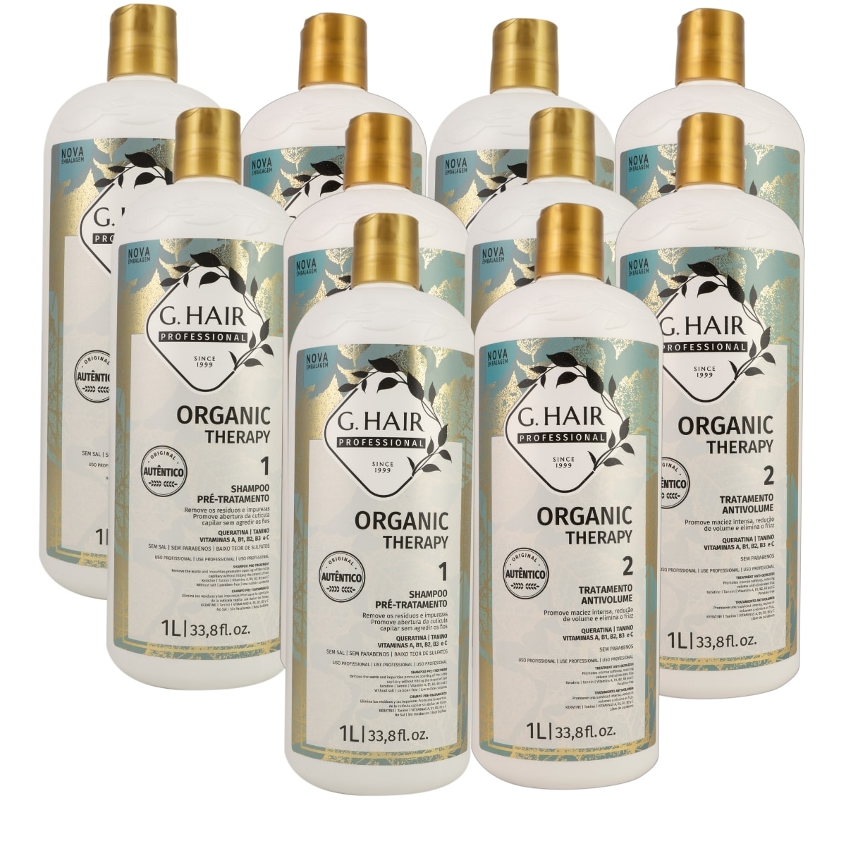 G.Hair Organic Therapy Kit 5 Tratamento Antivolume 1L G.Hair Organic Therapy Kit 5 Tratamento Antivolume 1L