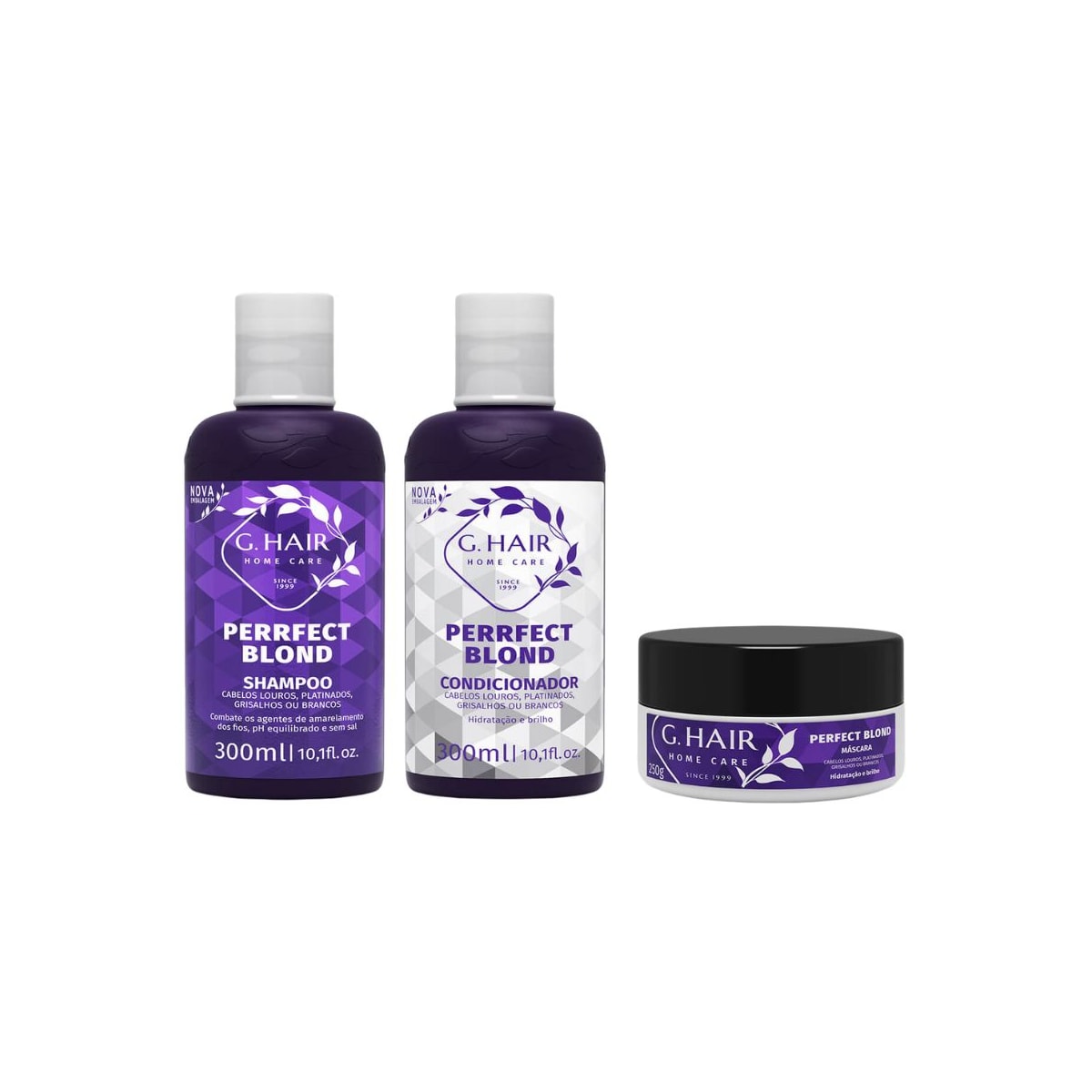 G.Hair Perfect Blond Shampoo 300ml + Condicionador 300ml + Máscara 250g G.Hair Perfect Blond Shampoo 300ml + Condicionador 300ml + Máscara 250g