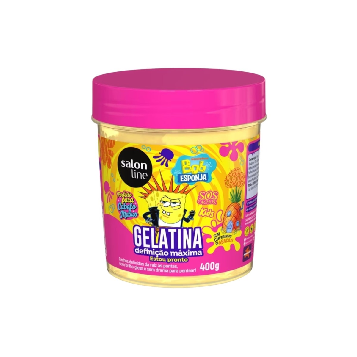 Gelatina Capilar Salon Line SOS Kids Bob Esponja Definição Máxima 400 g