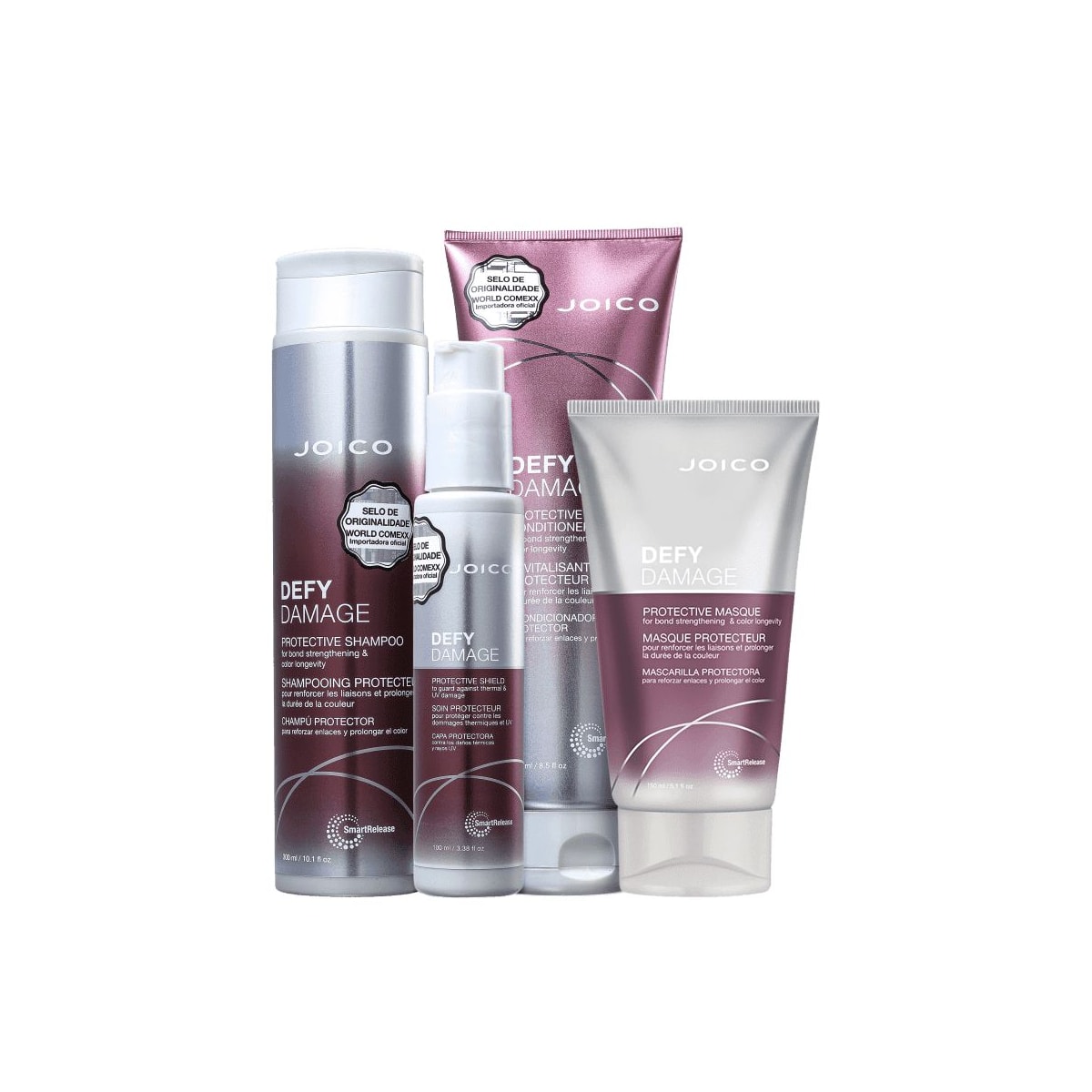 Joico Defy Damage Home Care Shampoo + Condicionador + Máscara e Leave-in