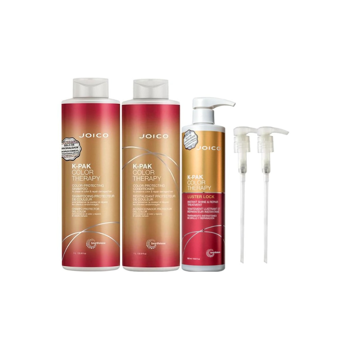 Joico K-PAK Color Therapy Shampoo 1000ml + Condicionador 1000ml + Máscara 500ml