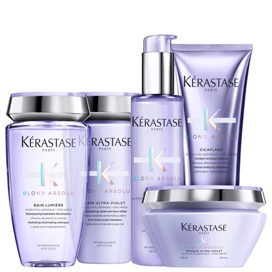 Kérastase Blond Absolu Completo Kit com 5 produtos (2 Shampoo's + Condicionador + Leave-in + Máscara)