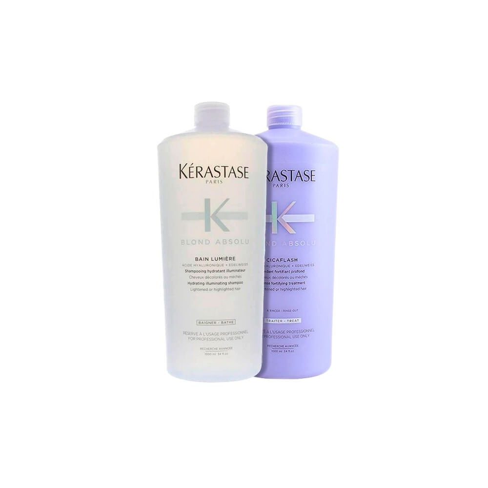 Kérastase Blond Absolu Lumiére Tratamento Shampoo Lumiére 1L + Condicionador Cicaflash 1L