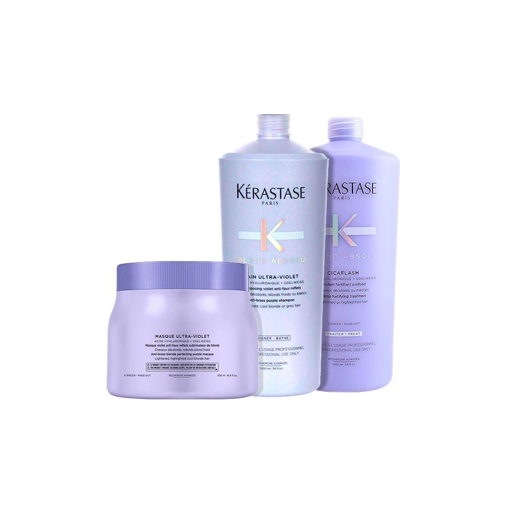 Kérastase Blond Absolu Ultra Violet Tratamento Kit Trio Profissional