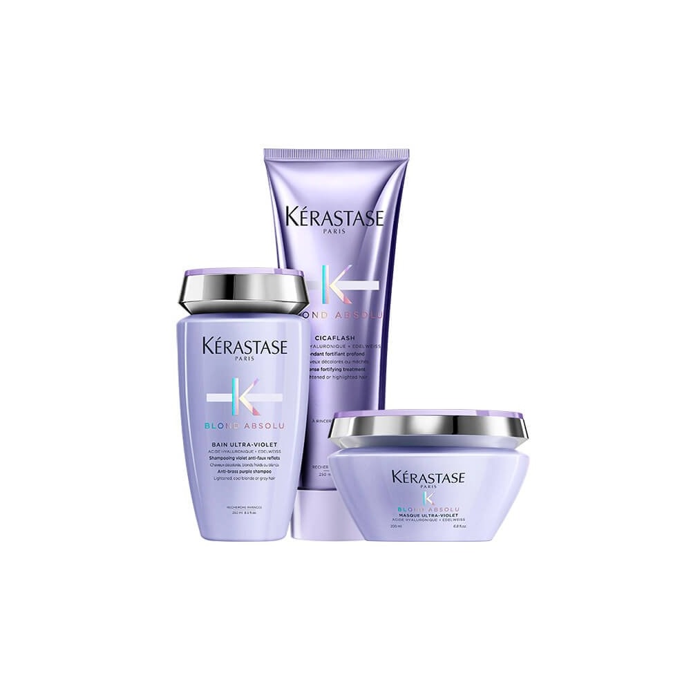 Kérastase Blond Absolu Ultra Violet Tratamento Shampoo + Condicionador 250ml + Máscara 200ml