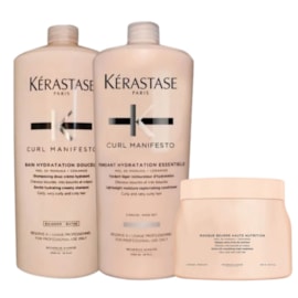 Kérastase Curl Manifesto Kit Shampoo 1000ml + Condicionador 1000ml + Máscara 500ml