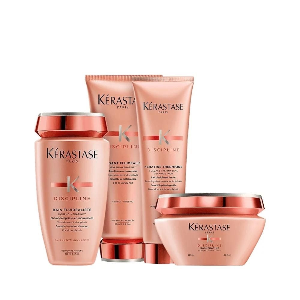 Kérastase Discipline Fluidissime Keratine Shampoo + Condicionador + Máscara +Thermique