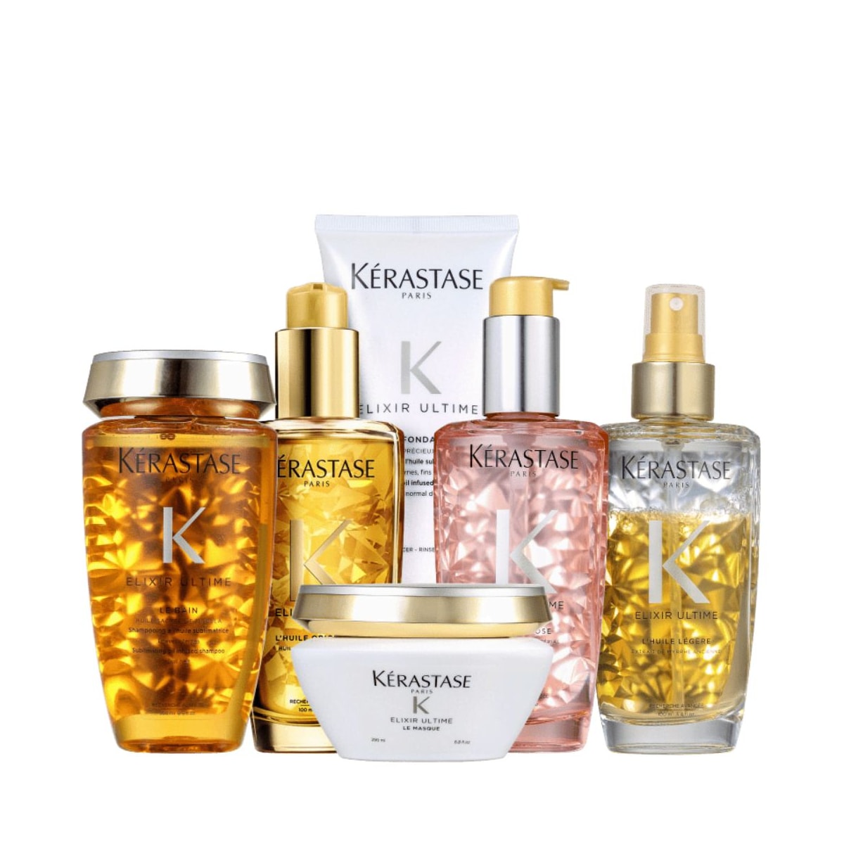 Kérastase Elixir Ultime Golden Ritual Kit (Shampoo + Condicionador + Máscara + 3 Óleos) Kérastase Elixir Ultime Golden Ritual Kit (Shampoo + Condicionador + Máscara + 3 Óleos)