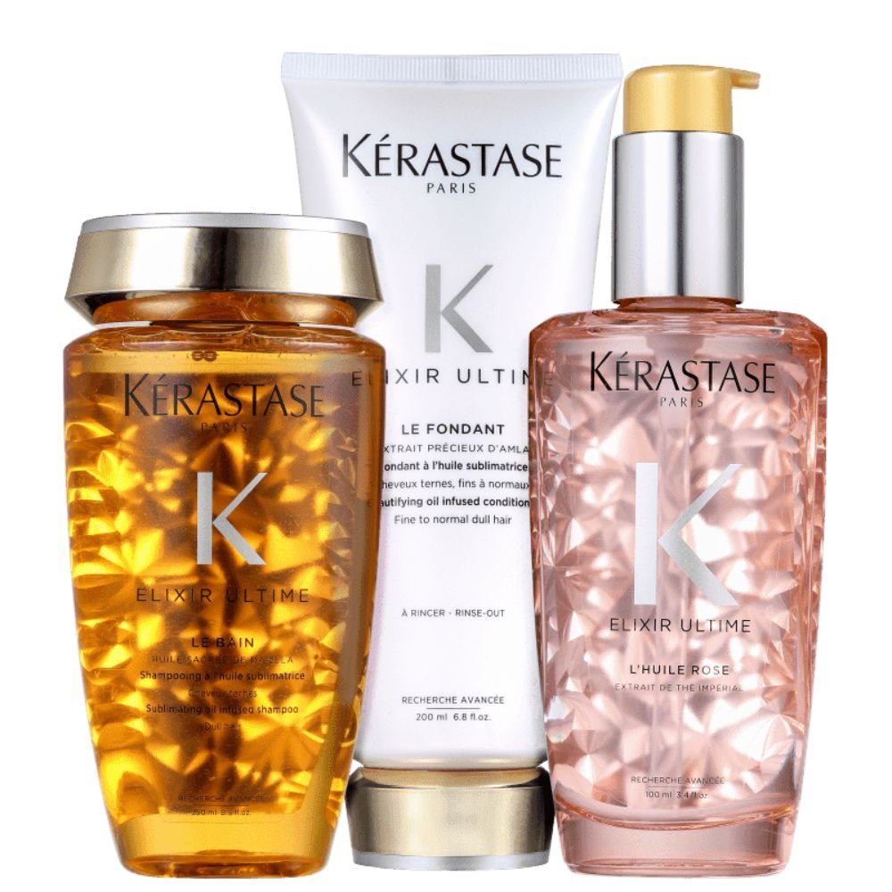 Kérastase Elixir Ultime Rose Kit (Shampoo + Condicionador + Óleo)