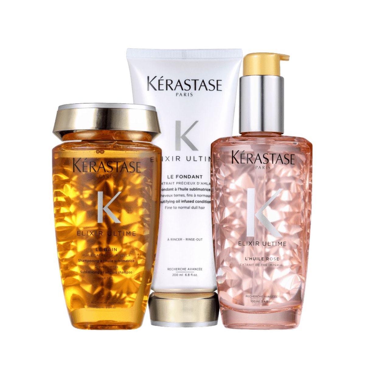 Kérastase Elixir Ultime Rose Kit (Shampoo + Condicionador + Óleo) Kérastase Elixir Ultime Rose Kit (Shampoo + Condicionador + Óleo)