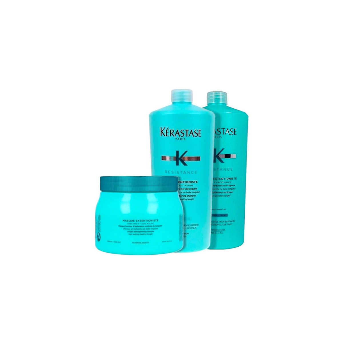 Kérastase Résistance Extentioniste Tratamento Shampoo + Condicionador 1L + Máscara 500g Kérastase Résistance Extentioniste Tratamento Shampoo + Condicionador 1L + Máscara 500g