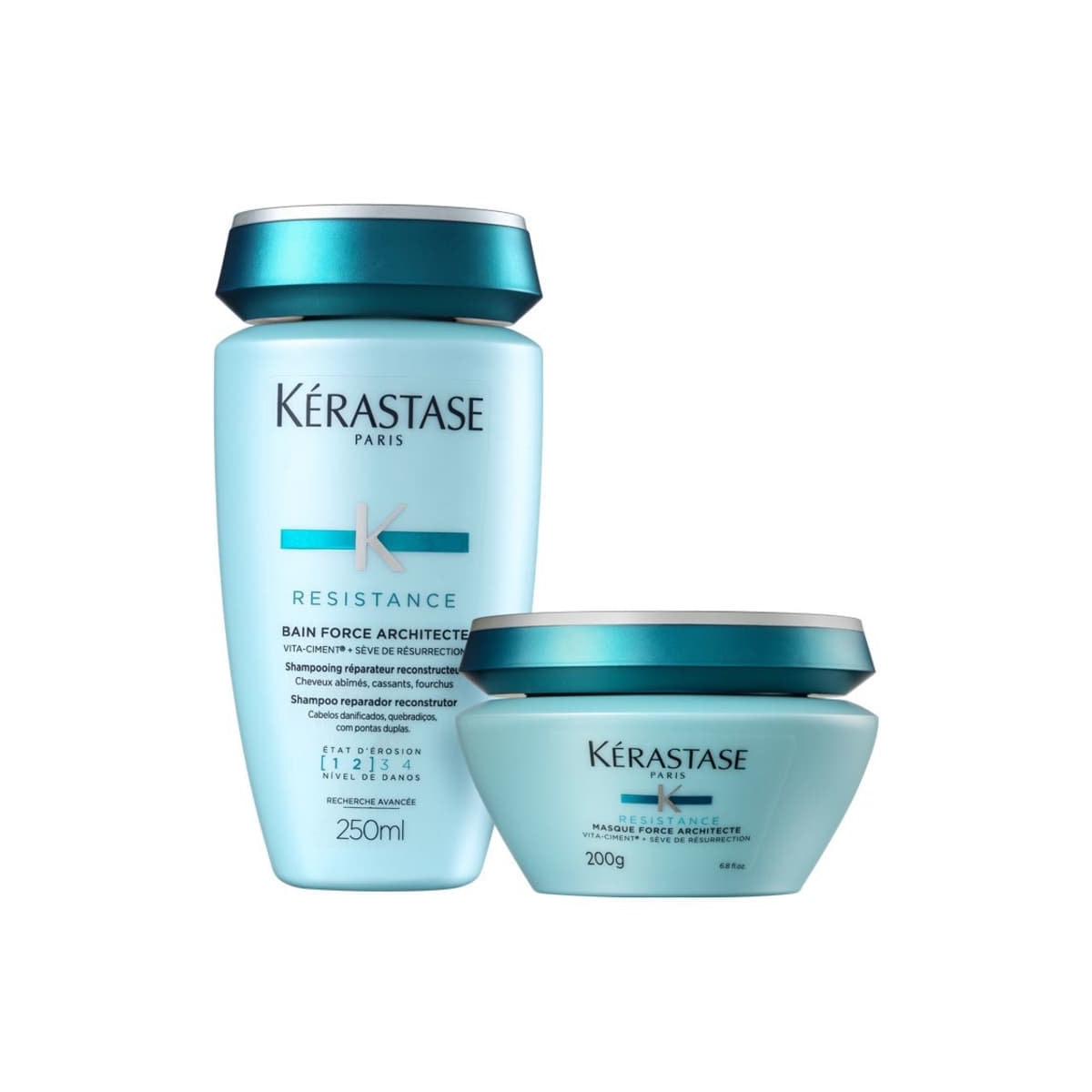 Kérastase Résistance Force Architect Shampoo 250ml + Máscara 200g Kérastase Résistance Force Architect Shampoo 250ml + Máscara 200g