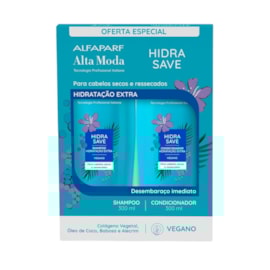 Kit Alfaparf Alta Moda Hidra Save Shampoo e Condicionador Hidratação Nutrição 300 ml