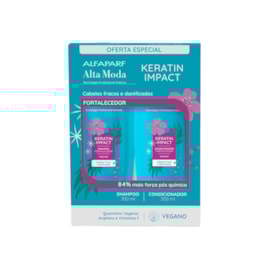 Kit Alfaparf Alta Moda Keratin Impact Shampoo e Condicionador Fortalecedor 300 ml