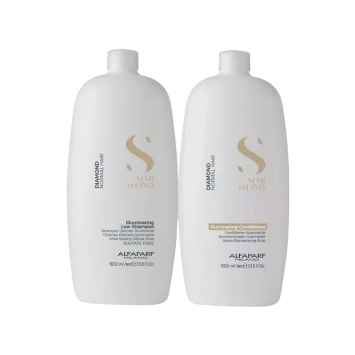 Kit Alfaparf Semi Di Lino Diamond Illuminating Shampoo 1 Litro + Condicionador 1 Litro