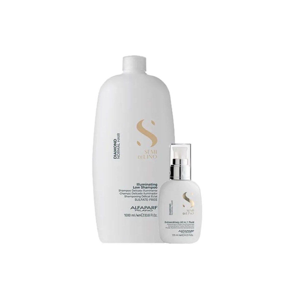 Kit Alfaparf Semi Di Lino Diamond Illuminating Shampoo 1 Litro + Leave-in 125 ml