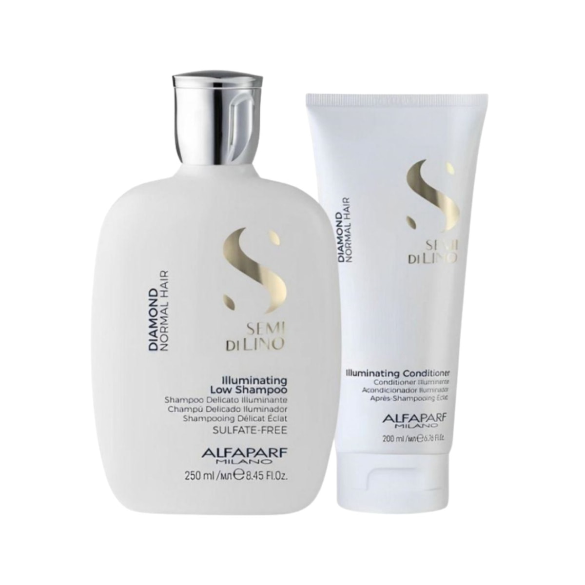 Kit Alfaparf Semi Di Lino Diamond Illuminating Shampoo 250 ml + Condicionador 200 ml Kit Alfaparf Semi Di Lino Diamond Illuminating Shampoo 250 ml + Condicionador 200 ml