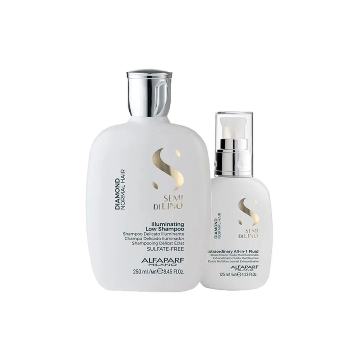 Kit Alfaparf Semi Di Lino Diamond Illuminating Shampoo 250 ml + Leave-in 125 ml