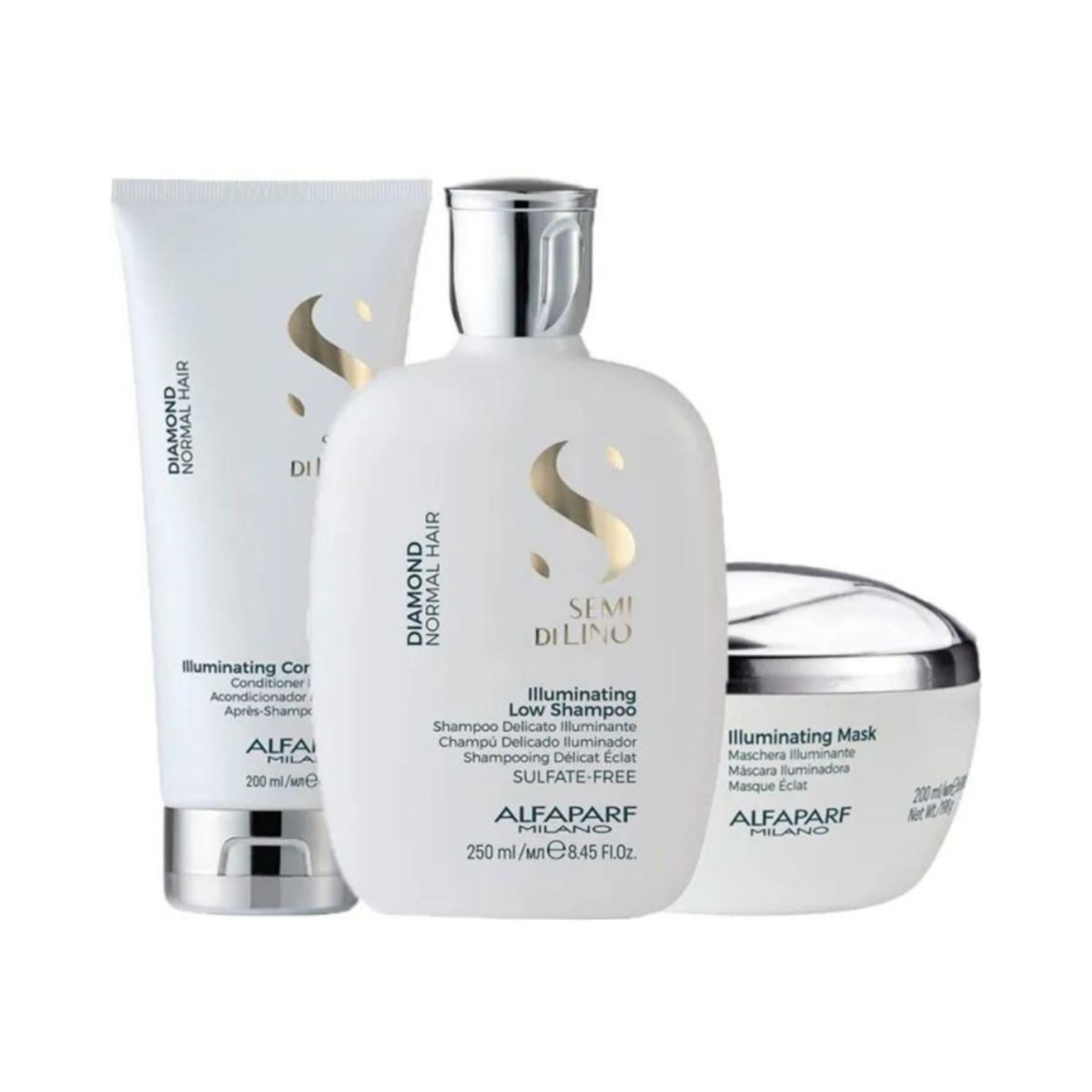 Kit Alfaparf Semi Di Lino Diamond Illuminating Trio Pequeno Kit Alfaparf Semi Di Lino Diamond Illuminating Trio Pequeno