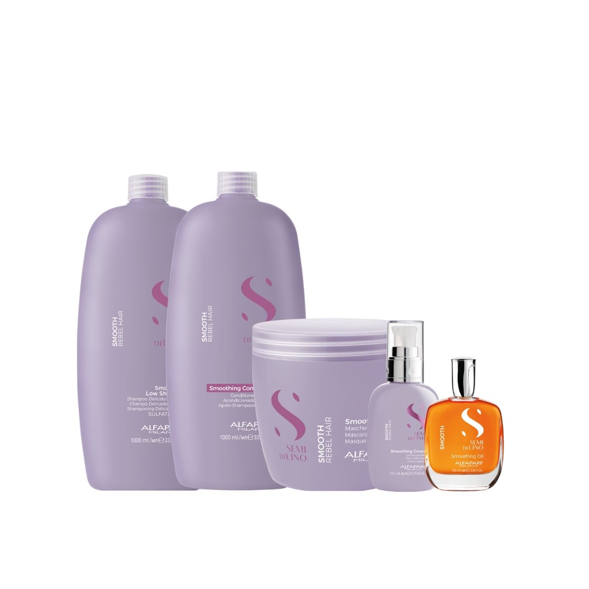 Kit Alfaparf Semi Di Lino Smoothing Rebel Hair Completo Grande