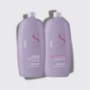 Kit Alfaparf Semi Di Lino Smoothing Rebel Hair Shampoo 1 Litro + Condicionador 1 Litro