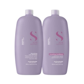 Kit Alfaparf Semi Di Lino Smoothing Rebel Hair Shampoo 1 Litro + Condicionador 1 Litro
