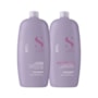 Kit Alfaparf Semi Di Lino Smoothing Rebel Hair Shampoo 1 Litro + Condicionador 1 Litro