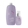 Kit Alfaparf Semi Di Lino Smoothing Rebel Hair Shampoo 1 Litro + Leave-In Cream 125 ml