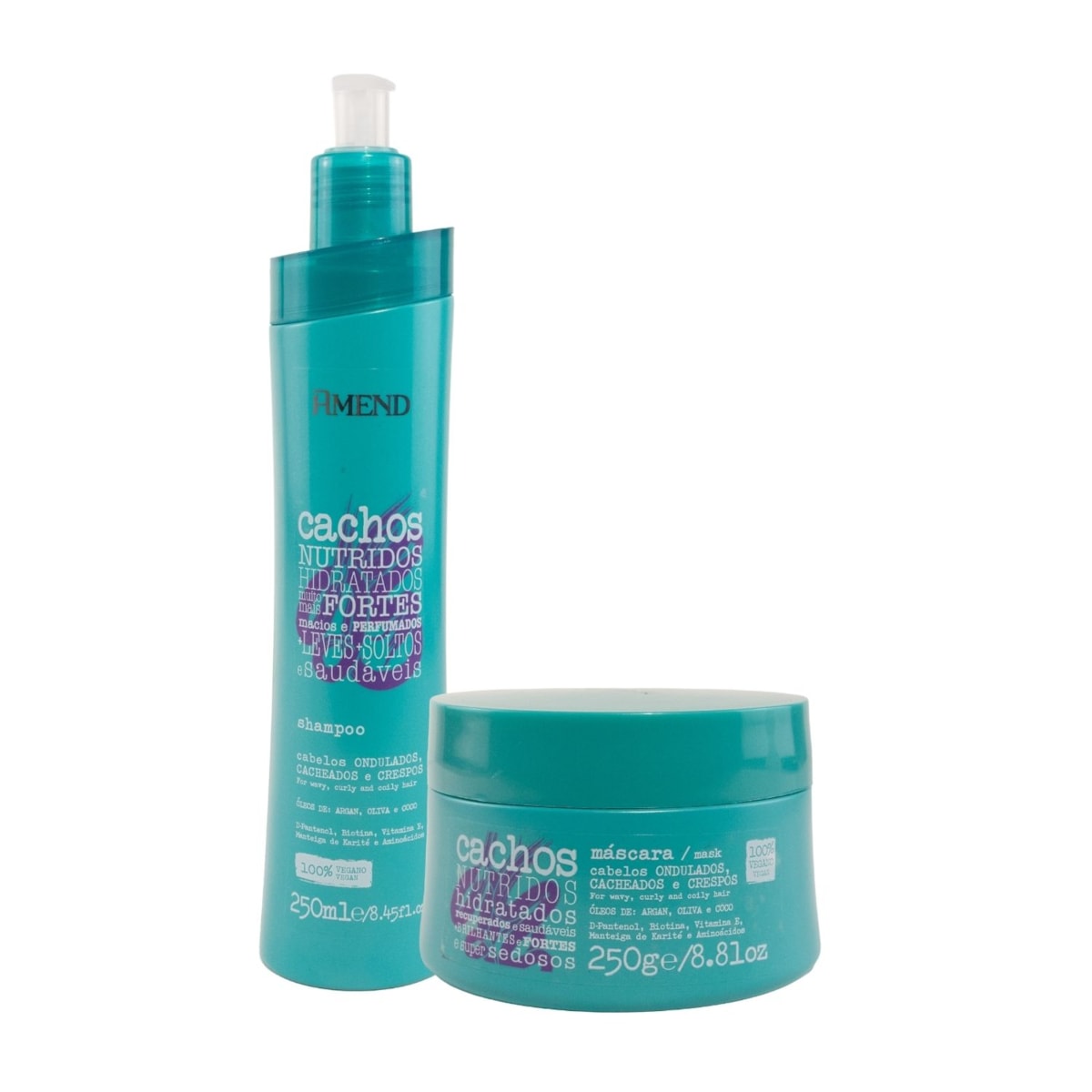 Kit Amend Cachos Nutridos Shampoo e Máscara 250 ml Kit Amend Cachos Nutridos Shampoo e Máscara 250 ml