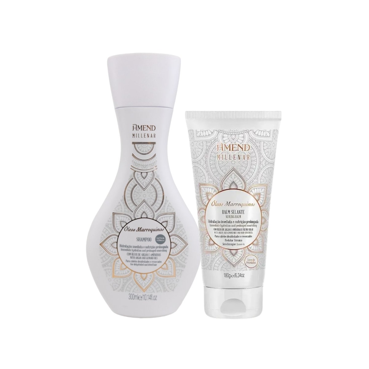 Kit Amend Óleos Marroquinos Shampoo Máscara e Leave in 300 ml Kit Amend Óleos Marroquinos Shampoo Máscara e Leave in 300 ml