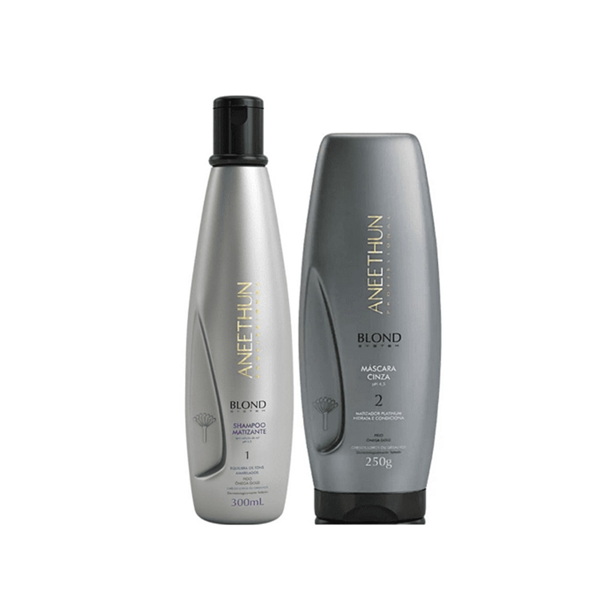 Kit Aneethun Blond Shampoo Matizante 300 ml + Máscara Cinza 250 g