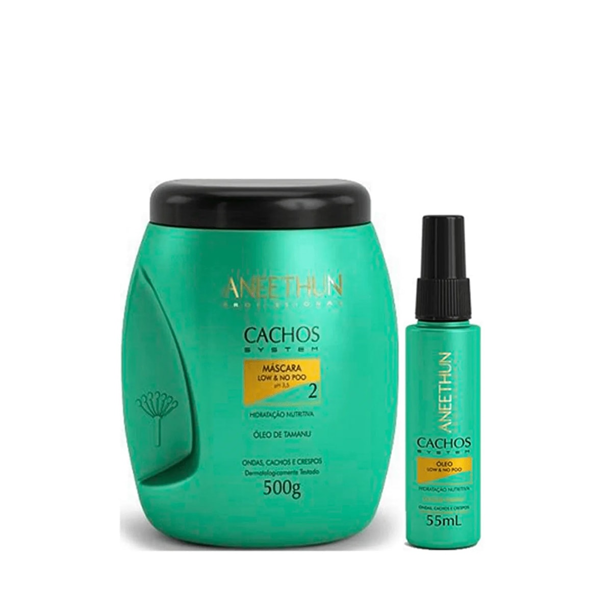 Kit Aneethun Cachos Máscara 500 g + Oleo Hidratação 55 ml para Cabelo Cacheado Kit Aneethun Cachos Máscara 500 g + Oleo Hidratação 55 ml para Cabelo Cacheado