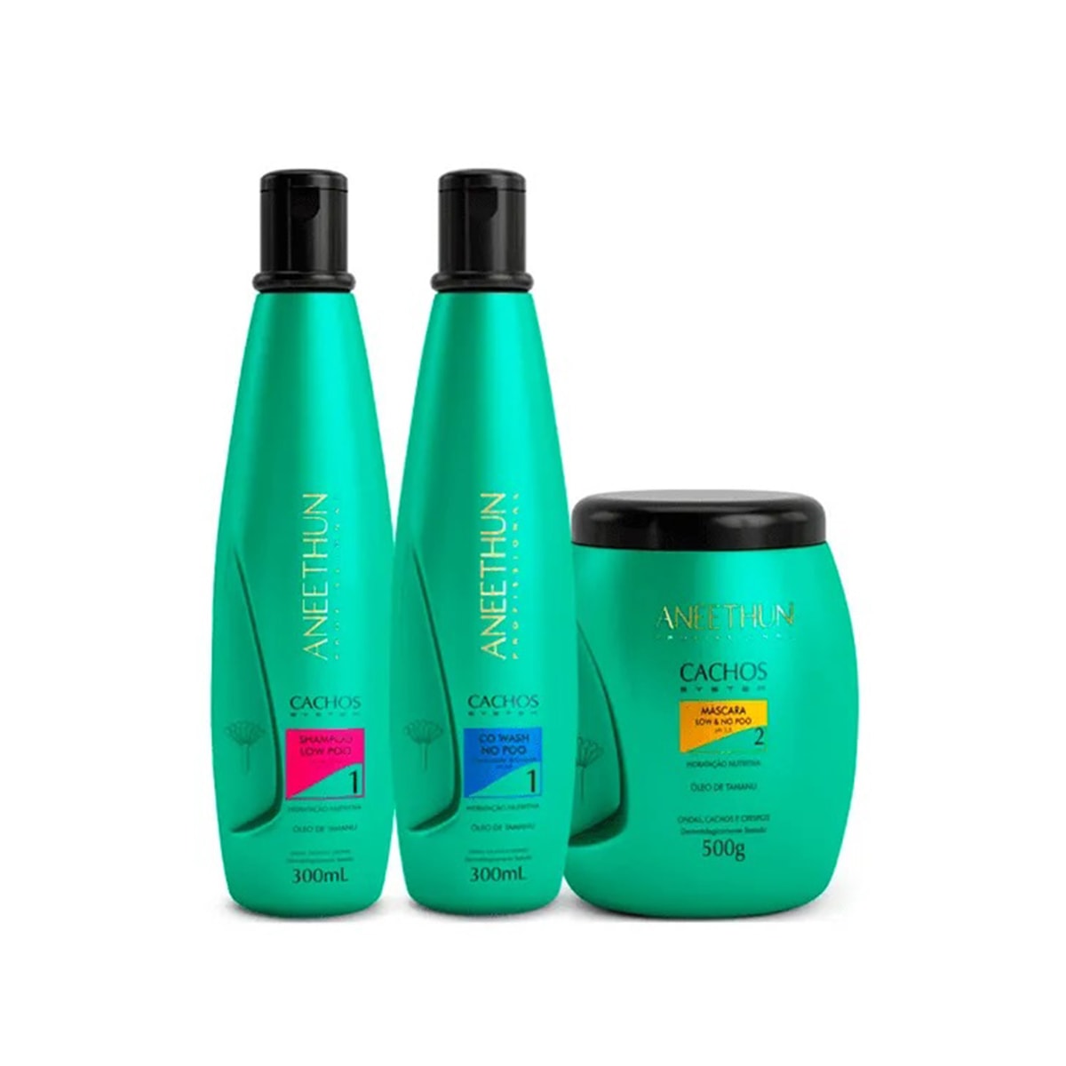 Kit Aneethun Cachos Shampoo 300 ml + Co Wash 300 ml + Máscara 500 g para Cabelo Cacheado Kit Aneethun Cachos Shampoo 300 ml + Co Wash 300 ml + Máscara 500 g para Cabelo Cacheado