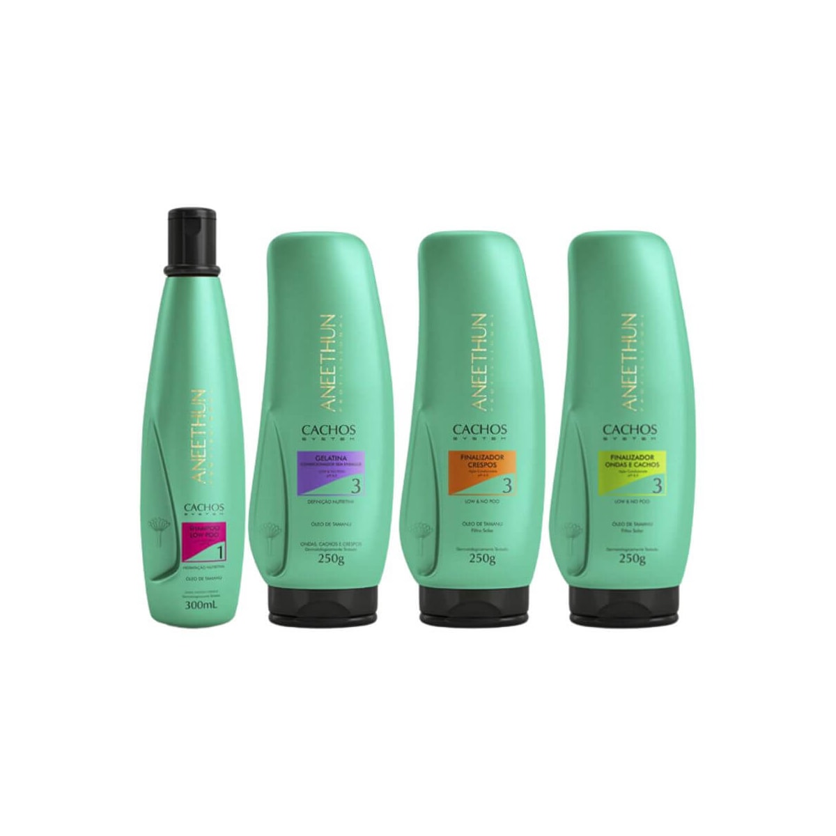 Kit Aneethun Cachos Shampoo 300 ml + Finalizador Crespos + Ondas e Cachos + Gelatina 250 g Kit Aneethun Cachos Shampoo 300 ml + Finalizador Crespos + Ondas e Cachos + Gelatina 250 g