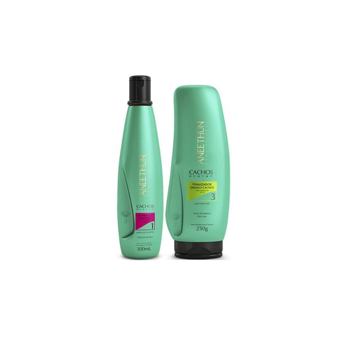 Kit Aneethun Cachos Shampoo 300 ml + Finalizador Ondas e Cachos 250 g para Cabelo Cacheado