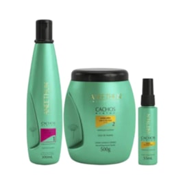 Kit Aneethun Cachos Shampoo 300 ml + Máscara 500 g + Oleo 55 ml para Cabelo Cacheado