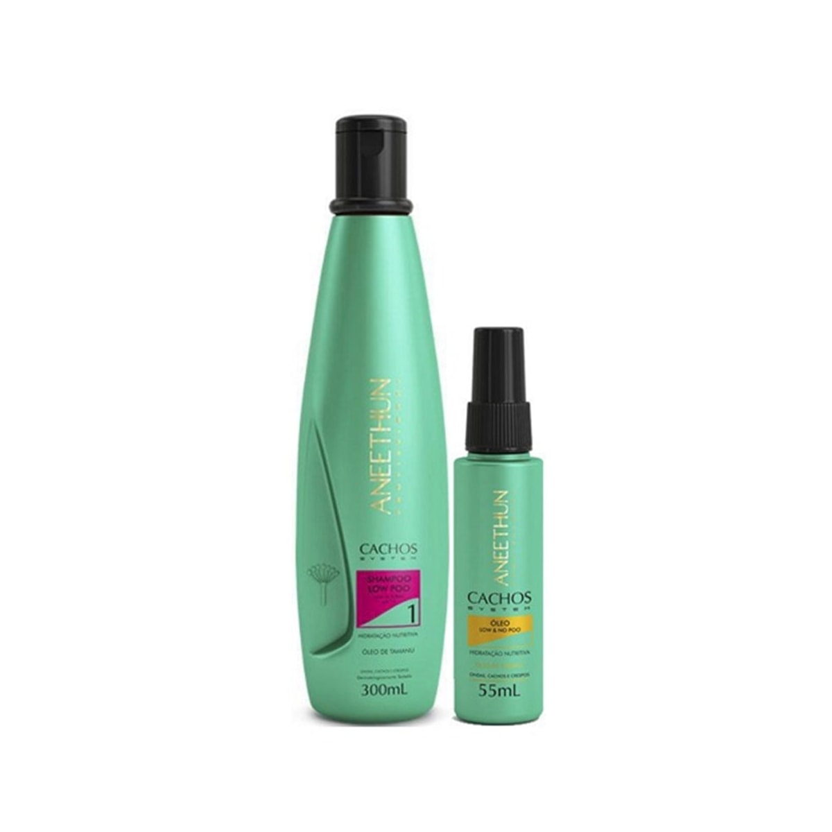 Kit Aneethun Cachos Shampoo 300 ml + Oleo de Hidratação 55 ml para Cabelo Cacheado Kit Aneethun Cachos Shampoo 300 ml + Oleo de Hidratação 55 ml para Cabelo Cacheado