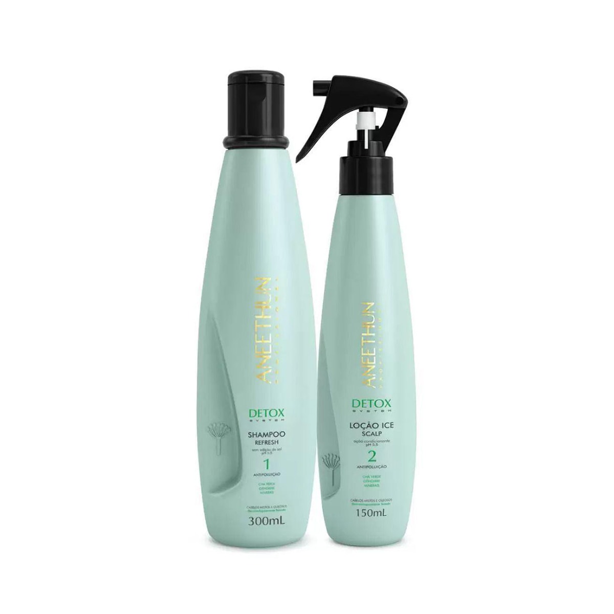 Kit Aneethun Detox Shampoo 300 ml + Loção Ice Scalp 150 ml