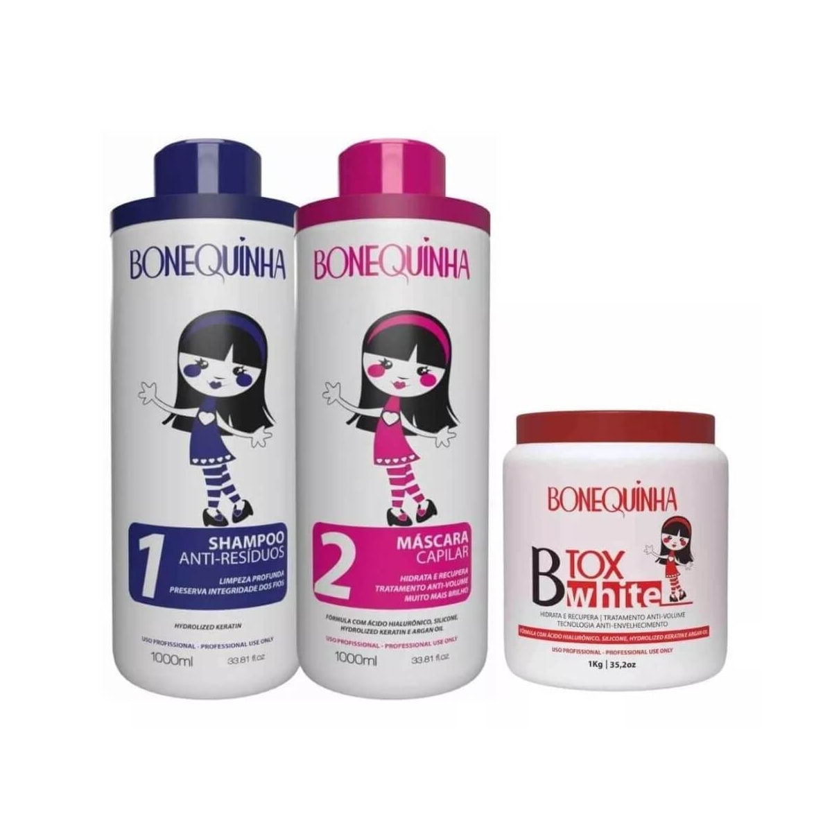 Kit Bonequinha Escandalosa Redutora de Volume (2 x 1 Litro) + Btox White Kit Bonequinha Escandalosa Redutora de Volume (2 x 1 Litro) + Btox White