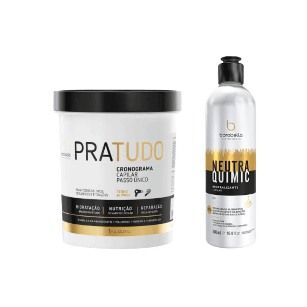 Kit Bórabella Máscara Pratudo Cronograma Capilar + NeutraQuimic